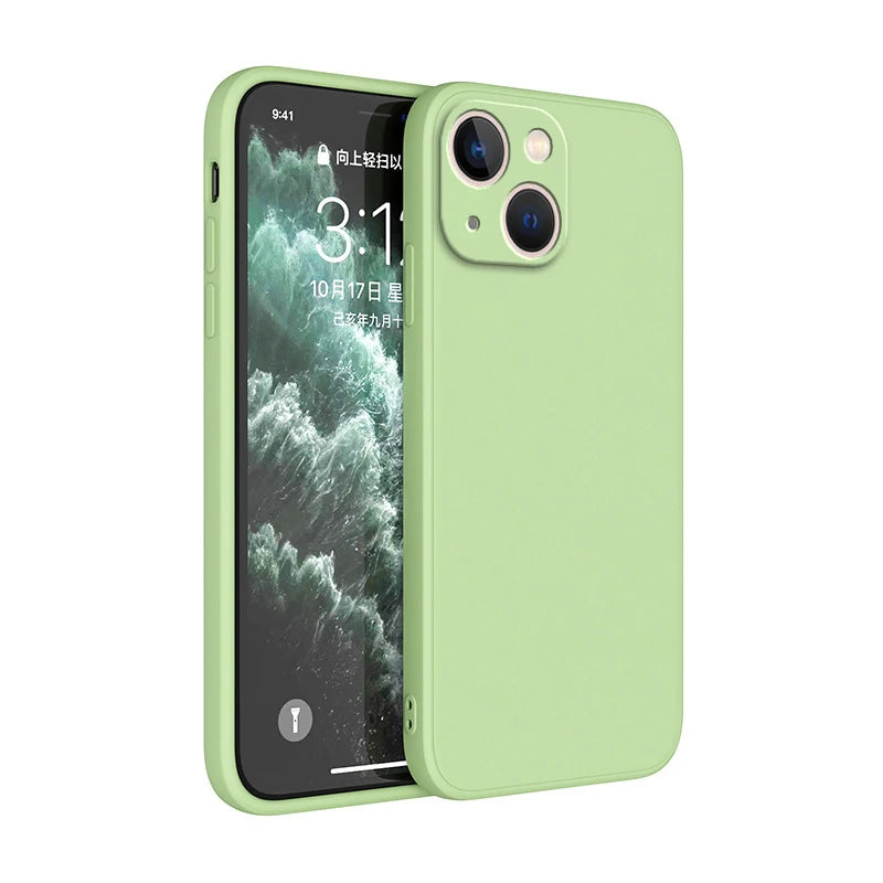 Silicone Phone Case for iPhone  Luxury Camera Protective Cover