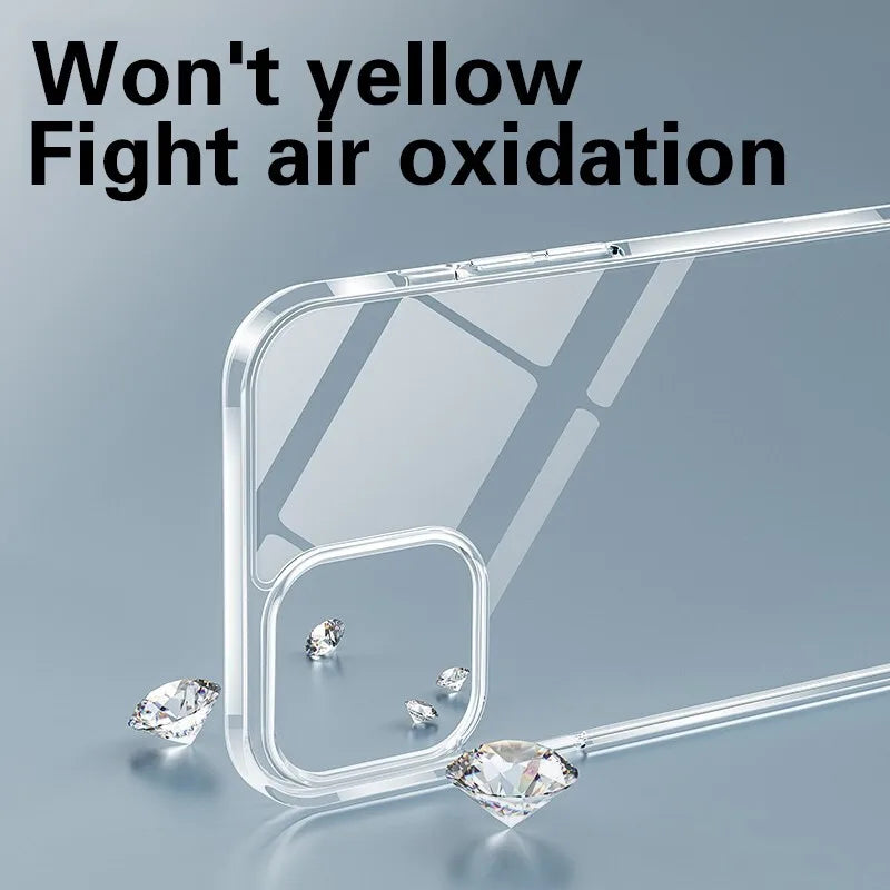Luxury Ultra Thin Transparent Case for iPhone 17 16 15 11 12 13 14 Pro Max X XR 7 8 Plus Soft TPU Silicone Back Cover Clear Case