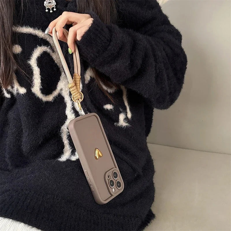 Coque Élégante Cœur Doré 💛