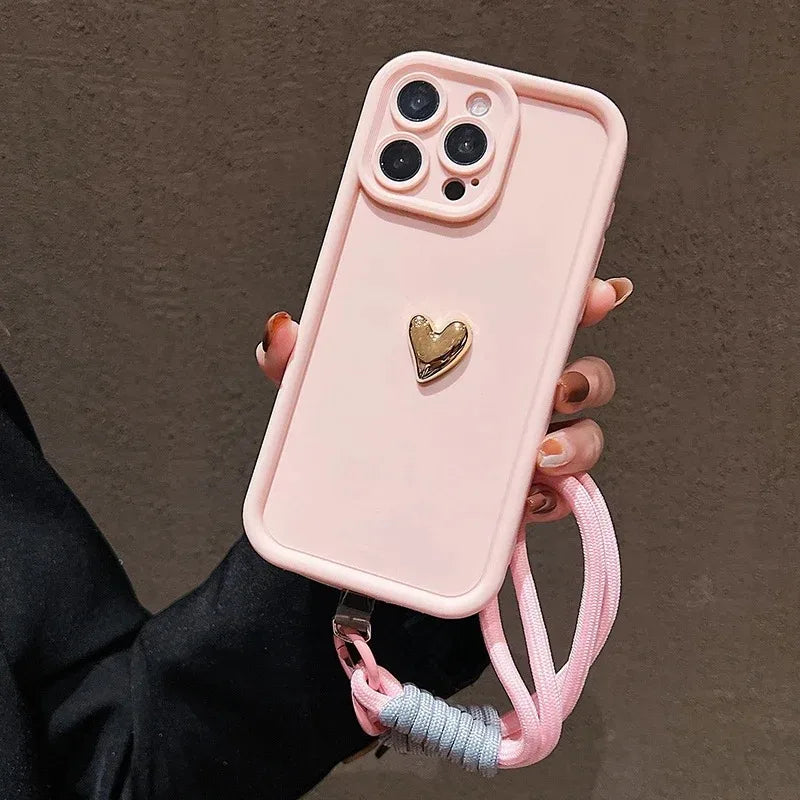 Coque Élégante Cœur Doré 💛