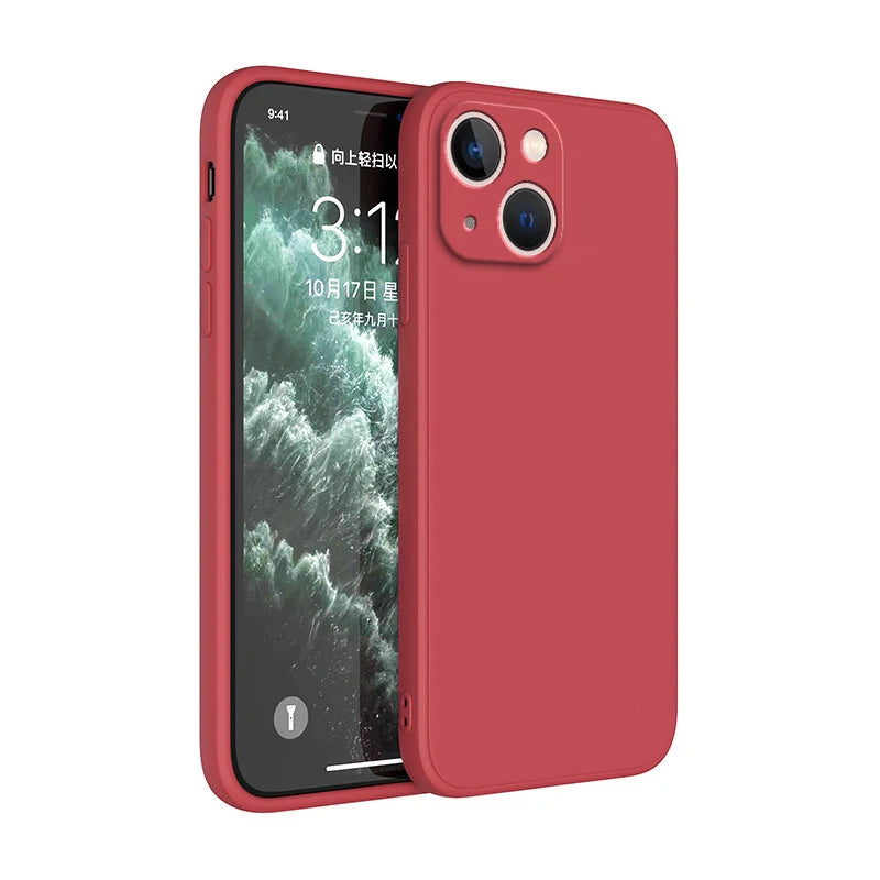 Silicone Phone Case for iPhone  Luxury Camera Protective Cover