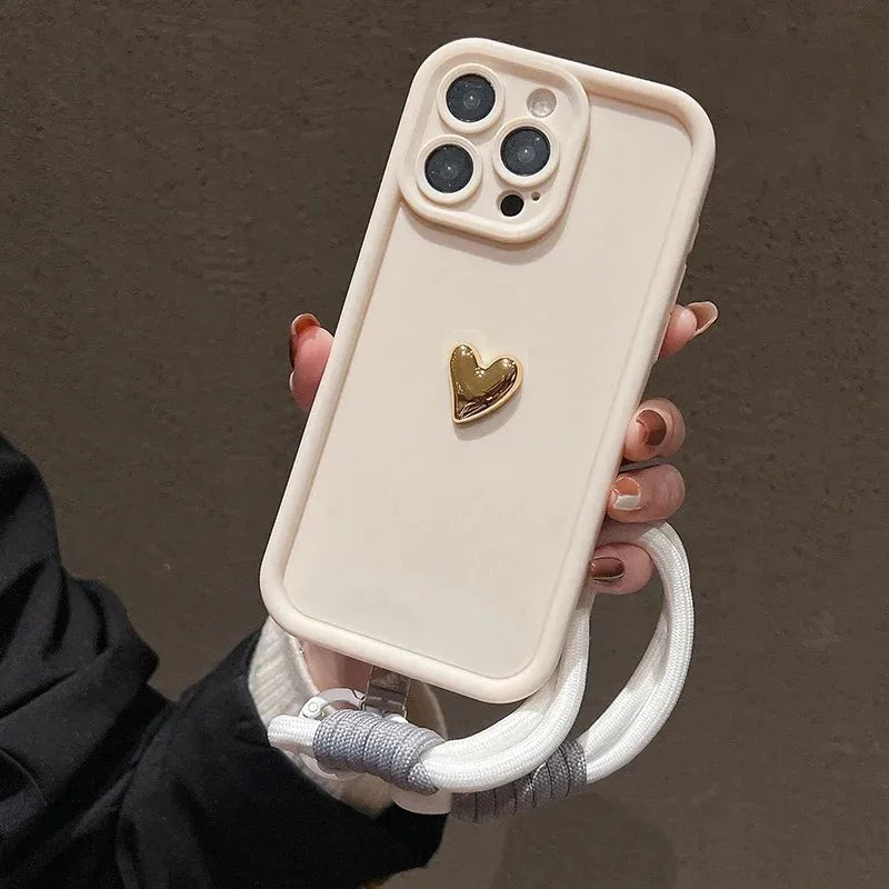 Coque Élégante Cœur Doré 💛